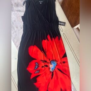 Nina Leonard Black and Red Dress